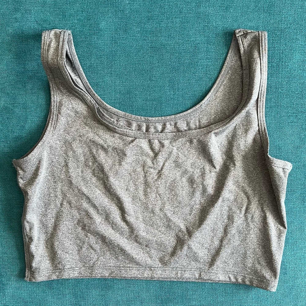 Larken X in GRAY in Large. Nursing & Hands-free pumping bra